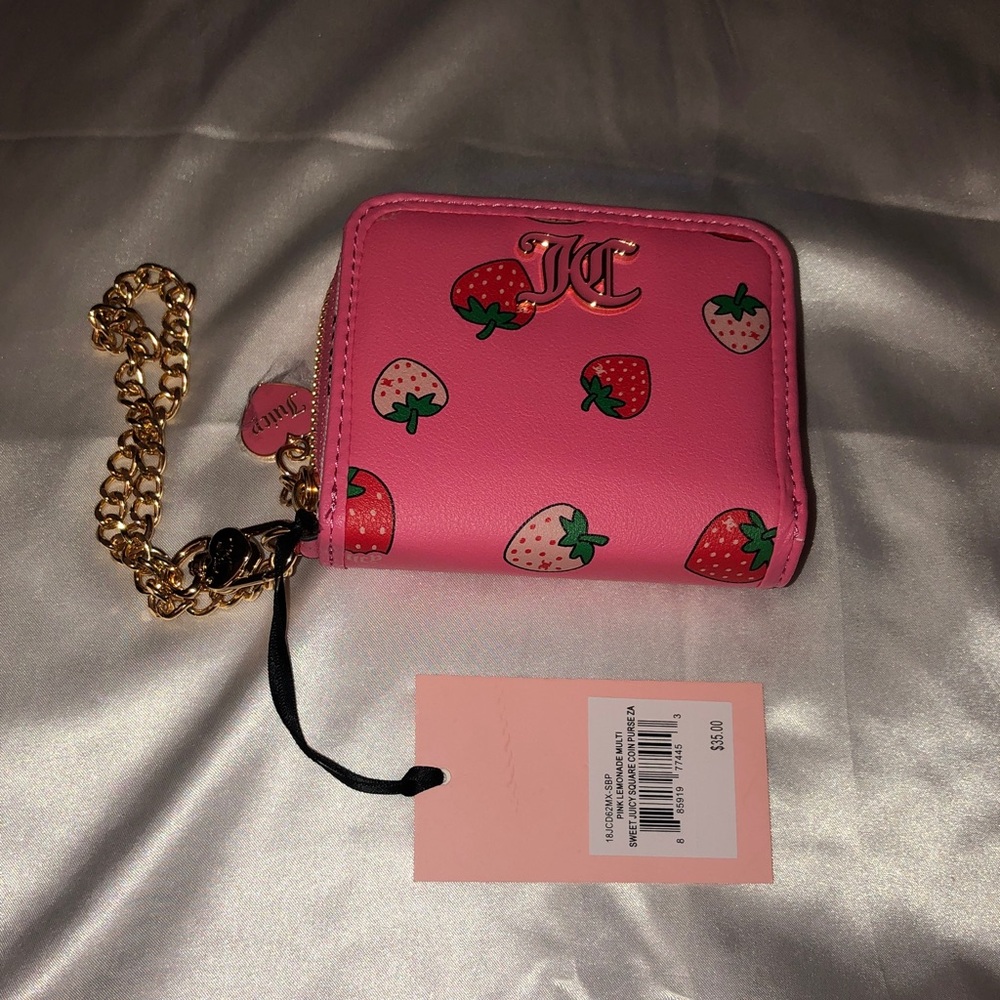 Juicy Couture Pink Lemonade Multi Sweet Juicy Square Coin Purse ZA Wallet NWT